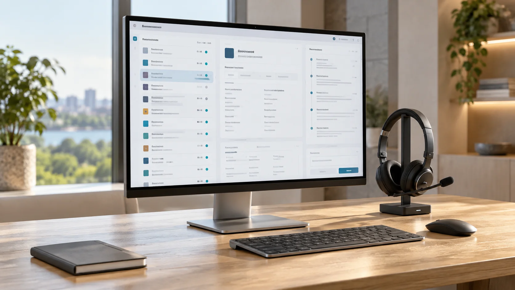 Collections workspace with account information on a monitor